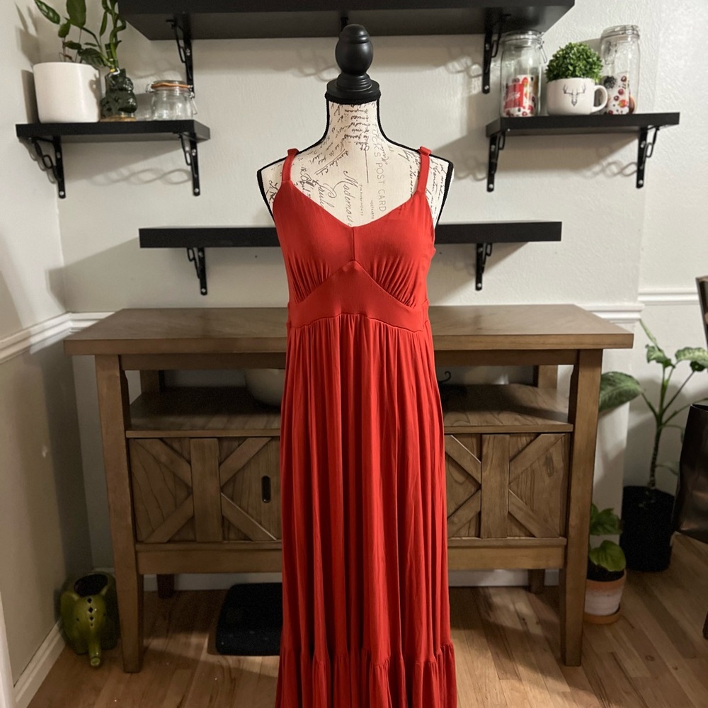 Torrid Burnt Orange Spaghetti Strap Maxi Dress